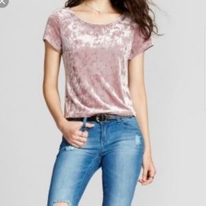Mossimo purple crushed velvet top